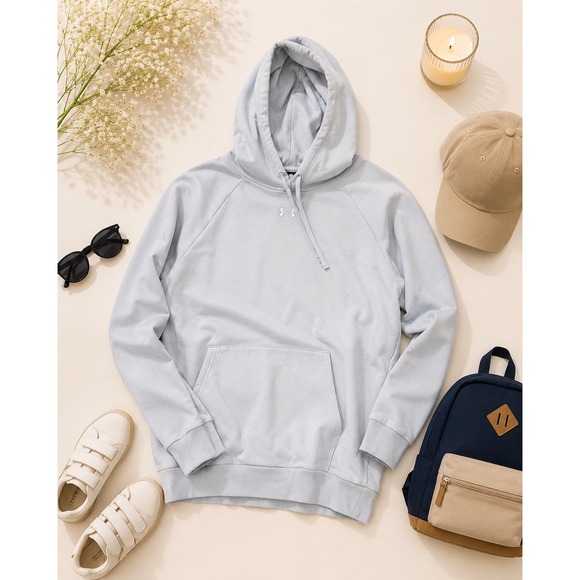 Under Armour Other - Under Armour Mens Rival Fleece Hoodie Light Blue 2XL 1379757 AVY Loose Fit NWT